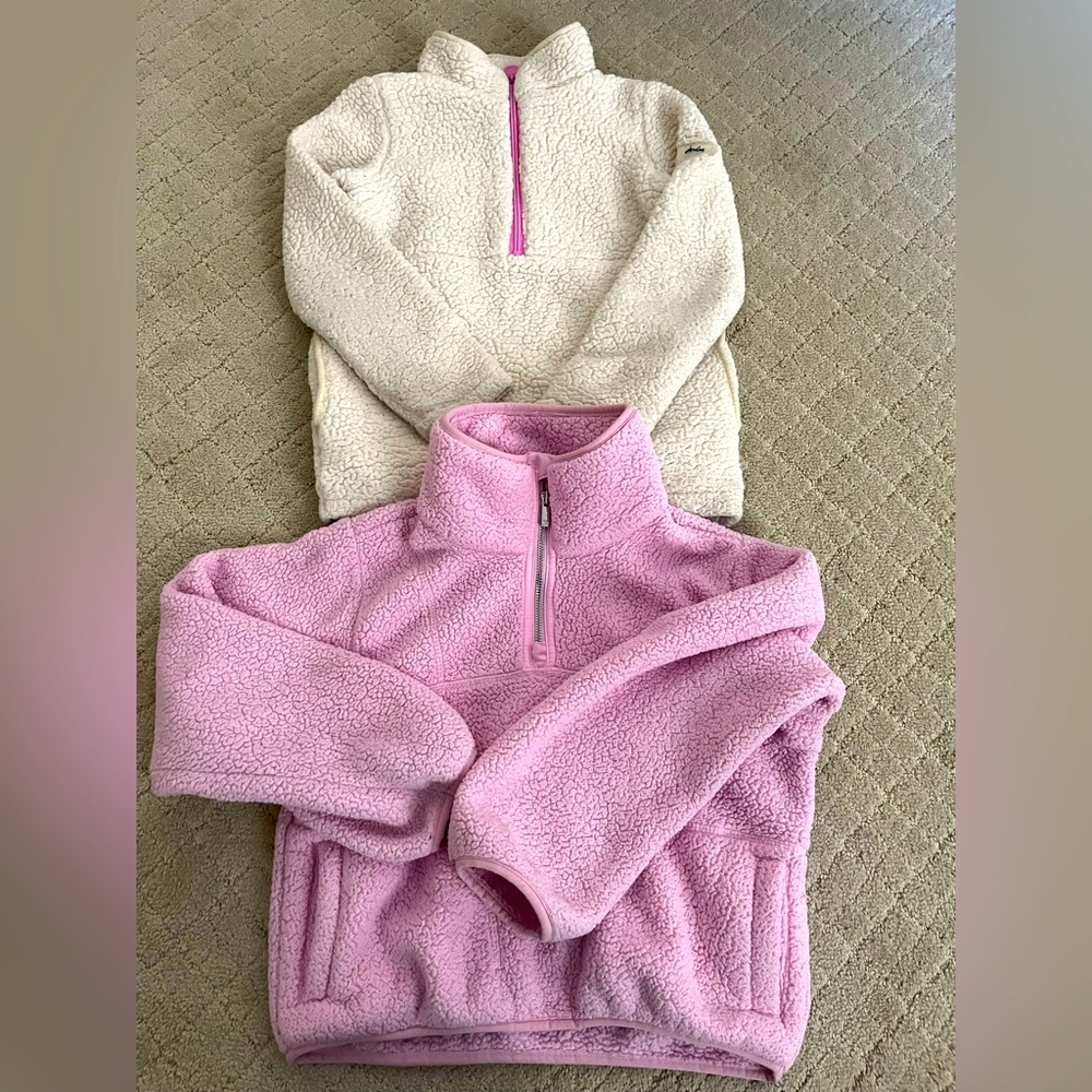Girls pink and white sherpa pullover
Joules and Target all in motion